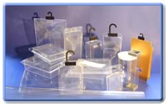 Selection of our hanging products and transparent boxes